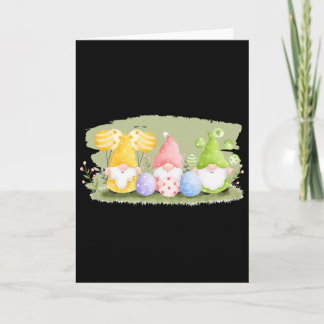 Carte Cute Happy Easter Gnome Bunny Spring Day Egg Hunti