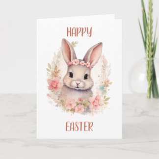 Carte Cute Happy Easter Greeting Card with Bunny 
