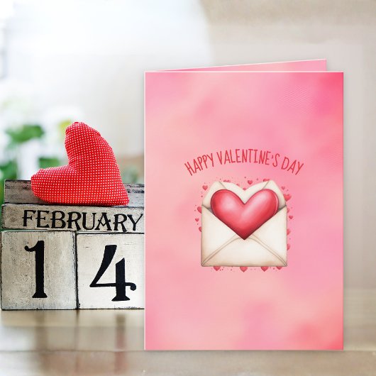 Carte Cute Happy Heart Day Valentine's Day Card