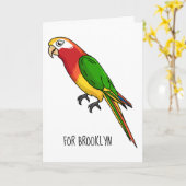 Carte Cute happy parrot (Fleur jaune)