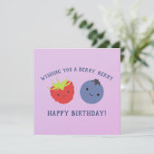 Carte Cute Have a Berry Happy Birthday Kawaii Berries (Debout devant)