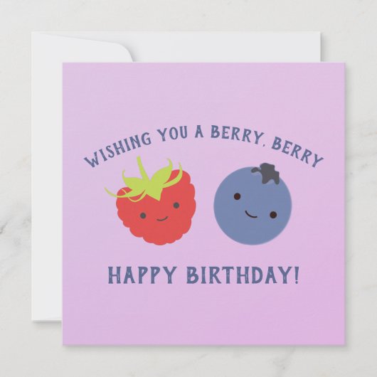 Carte Cute Have a Berry Happy Birthday Kawaii Berries (Devant)