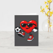 Carte Cute Heart Playing Soccer Valentines Day Soccer Bo (Fleur jaune)
