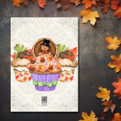 Carte Cute Holiday Cupcakes Bon thanksgiving anniversair