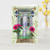 Carte Cute Home Sweet Home Maison Ménage Porte Fée (Fleur jaune)