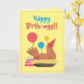 Carte Cute Jaune Funny Poulet Humour de gâteau Anniversa (Fleur jaune)