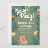 Carte Cute Jungle Lion Art Safari fête d'anniversaire (Devant)