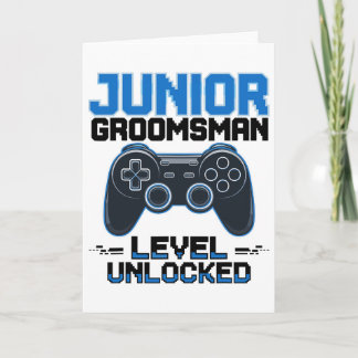 Carte Cute Junior Groomsman Niveau Déverrouillé Mariage 