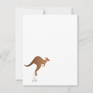 Carte Cute kangourou avec bébé en poche
