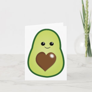 Carte Cute Kawaii Avocado Générique Toute utilisation