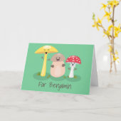 Carte Cute kawaii champignon champignon toadstool (Fleur jaune)