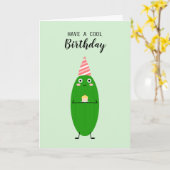 Carte Cute Kawaii Cucumber Cake Vegan Cool Anniversaire (Fleur jaune)