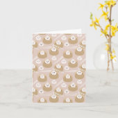 Carte Cute Kawaii Dumplings Baguettes en vapeur (Fleur jaune)