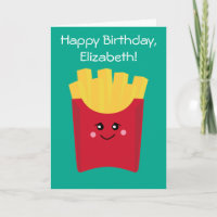 Cute Kawaii Fries françaises avec nom personnalisé