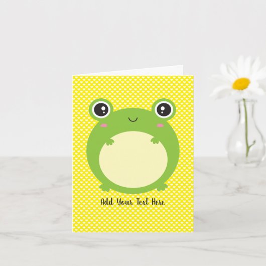 Carte Cute Kawaii Frog Texte personnalisé vide à l'intér (Petite plante)