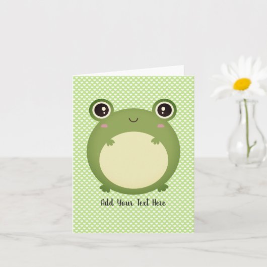 Carte Cute Kawaii Frog Texte personnalisé vide à l'intér (Petite plante)