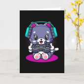 Carte Cute Kawaii Jeu de Chat Manga Kitten (Fleur jaune)