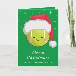 Carte Cute Kawaii Père Noël Tennis Ball Christmas Étince