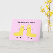 Carte Cute Kawaii Sock Couple Pun Valentine Amour (Fleur jaune)