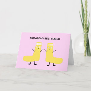Carte Cute Kawaii Sock Couple Pun Valentine Amour   