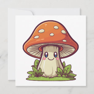 Carte Cute kawaii style, La recherche de champignons
