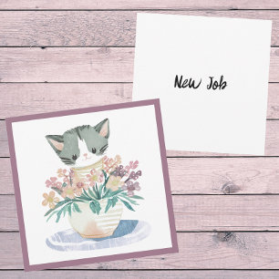 Carte Cute Kitten Dans Un Pot De Fleurs Chat Nouveau Tra