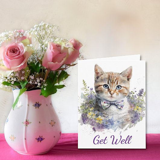 Carte Cute Kitten Enfants Se Bien