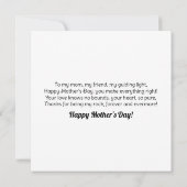 Carte Cute Kitten et Cat Maman Floral Fête des Mères (Dos)