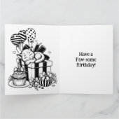 Carte Cute Kitten Jouer dans Bows Anniversaire Grand (Intérieur)