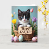Carte Cute Kitten Springtime Joy Card (Fleur jaune)