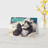 Carte Cute Kittens Many Paws Happy Birthday (Fleur jaune)