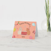 Carte Cute Kitty Cats fête d'anniversaire (Devant)