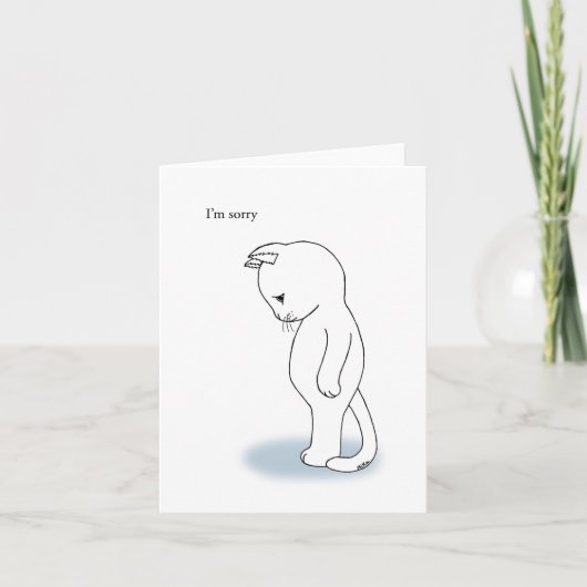 Carte Cute Kitty Chat Désolé Excusez-moi S'il vous plaît (Devant)
