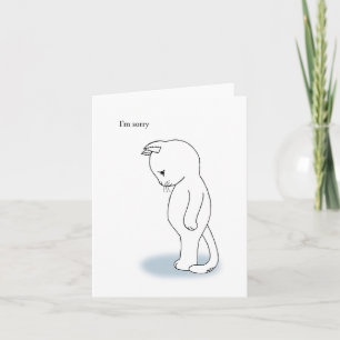 Carte Cute Kitty Chat Désolé Excusez-moi S'il vous plaît