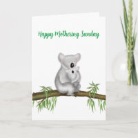 Carte Cute koala et baby Mothering Sunday