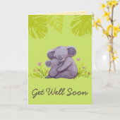 Carte Cute Koala et les encouragements Obtenez bien Cart (Fleur jaune)