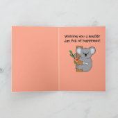 Carte Cute Koala Joyeux anniversaire (Intérieur)