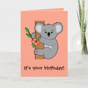 Carte Cute Koala Joyeux Anniversaire