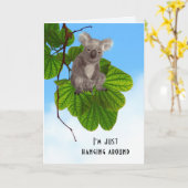 Carte Cute Koala Ours Dans L'Arbre Personnalisé Vous Man (Fleur jaune)