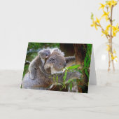 Carte Cute Koalas (Fleur jaune)