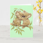 Carte Cute Koalas (Fleur jaune)