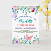 Carte Cute Ladybug Polka point floral Fleur Nom d'annive (Fleur jaune)