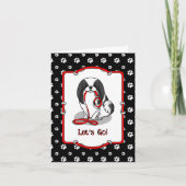 Carte Cute Let's Go! Japanese Chin Dog (black & white 1) (Devant)