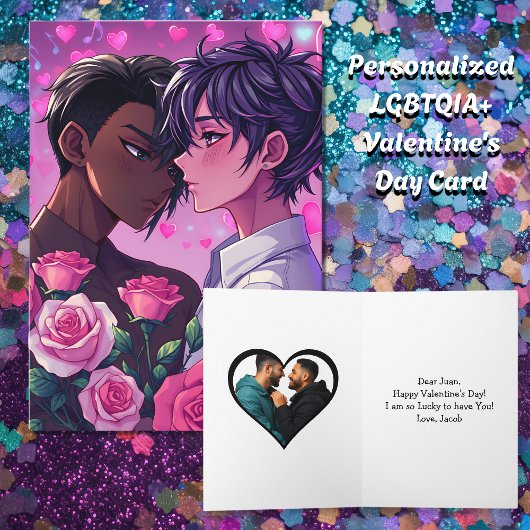 Carte Cute LGBT+ Anime personnalisé pour la Saint-Valent