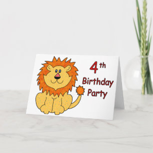 Carte Cute Lion 4e anniversaire