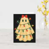 Carte Cute Lit Ghost Christmas Tree Funny Gift Halloween (Fleur jaune)