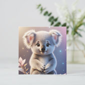 Carte Cute Little Koala Imaginaire Dreamy Gradient (Debout devant)