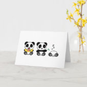 Carte Cute Little Pandas Blond (Fleur jaune)