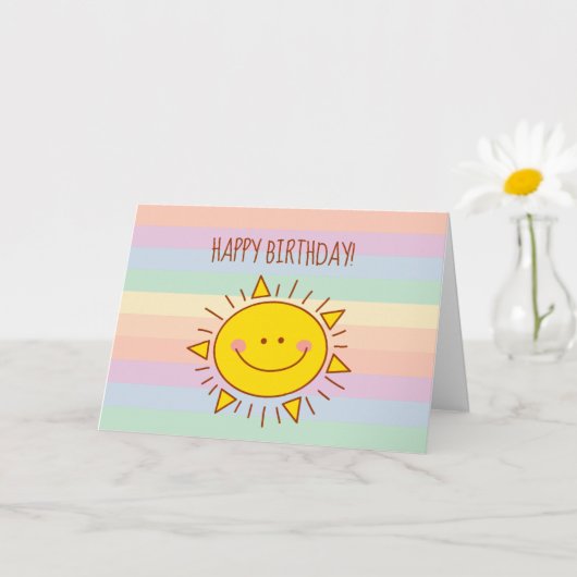 Carte Cute Little Rainbow Sunshine Enfants Joyeux annive (Petite plante)