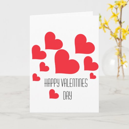 Carte Cute Little Red Hearts Cool Chic Valentine's Day (Fleur jaune)